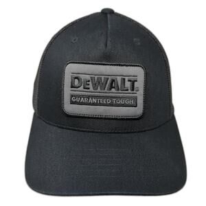 DeWalt Guaranteed Tough Snapback Trucker Hat Black One Size Adjustable Mesh Back